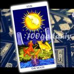 Binbaşı Arcana Tarot Ayı: diğer kartlarla anlam ve kombinasyon Jester Moon Tarot